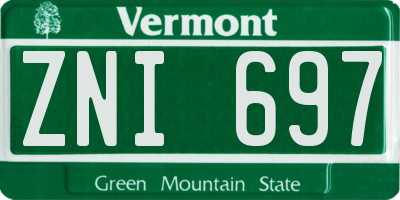 VT license plate ZNI697