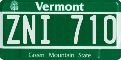 VT license plate ZNI710