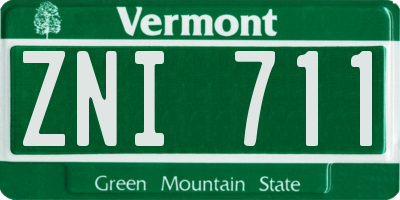 VT license plate ZNI711