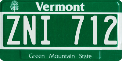 VT license plate ZNI712