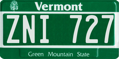 VT license plate ZNI727