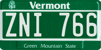 VT license plate ZNI766