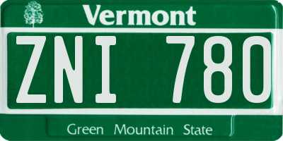 VT license plate ZNI780