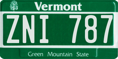 VT license plate ZNI787