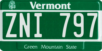 VT license plate ZNI797