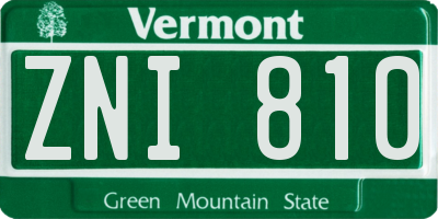 VT license plate ZNI810