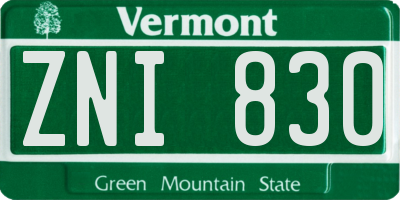 VT license plate ZNI830