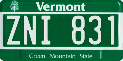 VT license plate ZNI831