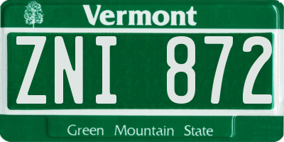 VT license plate ZNI872