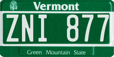 VT license plate ZNI877