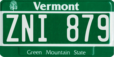 VT license plate ZNI879