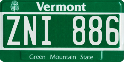 VT license plate ZNI886