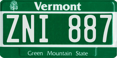 VT license plate ZNI887