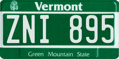 VT license plate ZNI895