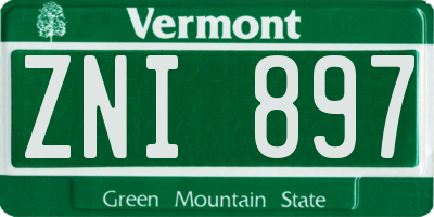 VT license plate ZNI897