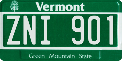 VT license plate ZNI901