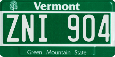 VT license plate ZNI904