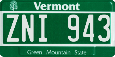 VT license plate ZNI943