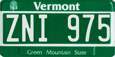 VT license plate ZNI975