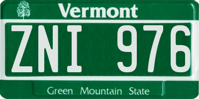 VT license plate ZNI976