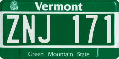 VT license plate ZNJ171