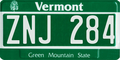 VT license plate ZNJ284