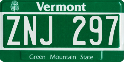 VT license plate ZNJ297