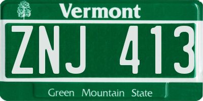 VT license plate ZNJ413