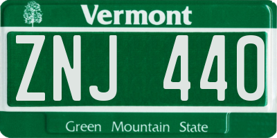 VT license plate ZNJ440