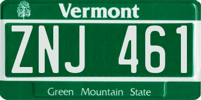 VT license plate ZNJ461