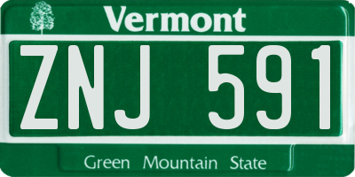 VT license plate ZNJ591