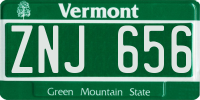 VT license plate ZNJ656