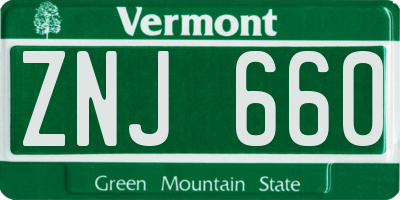 VT license plate ZNJ660