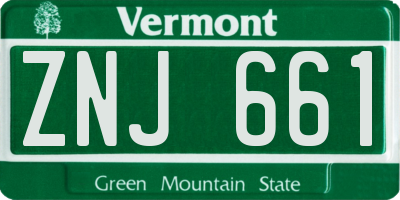 VT license plate ZNJ661
