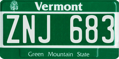 VT license plate ZNJ683