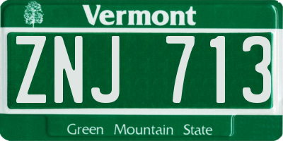 VT license plate ZNJ713