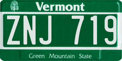 VT license plate ZNJ719