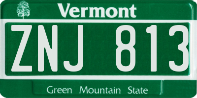 VT license plate ZNJ813