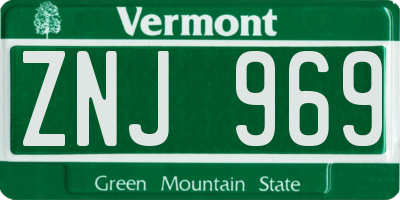 VT license plate ZNJ969