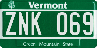VT license plate ZNK069