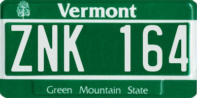 VT license plate ZNK164