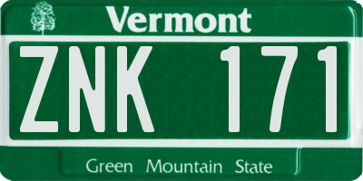 VT license plate ZNK171