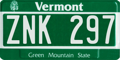 VT license plate ZNK297