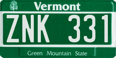 VT license plate ZNK331
