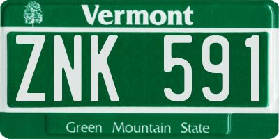 VT license plate ZNK591