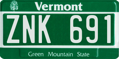 VT license plate ZNK691