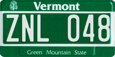 VT license plate ZNL048