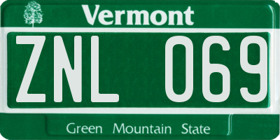VT license plate ZNL069