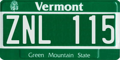 VT license plate ZNL115