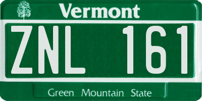VT license plate ZNL161